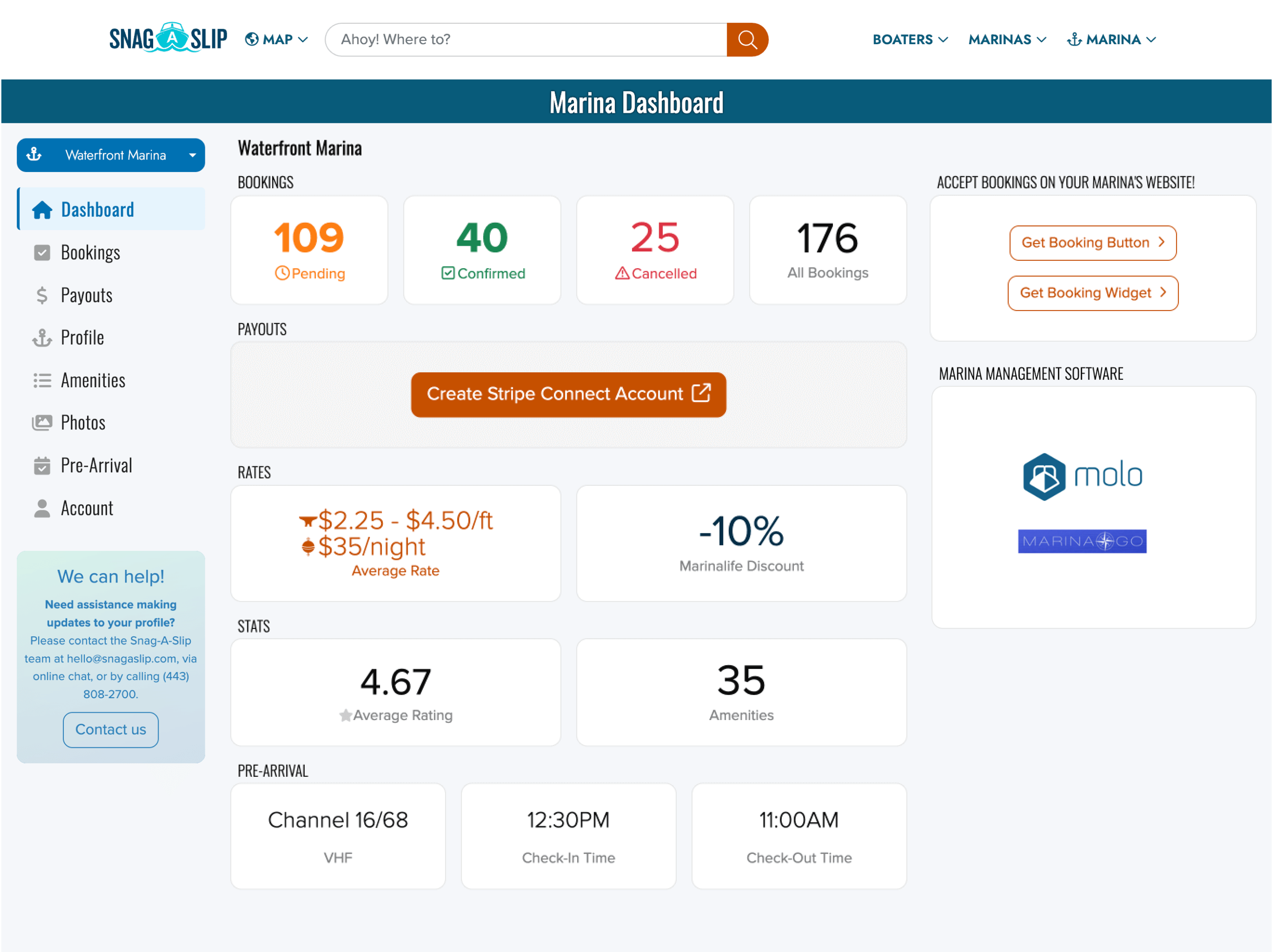 Marina Dashboard