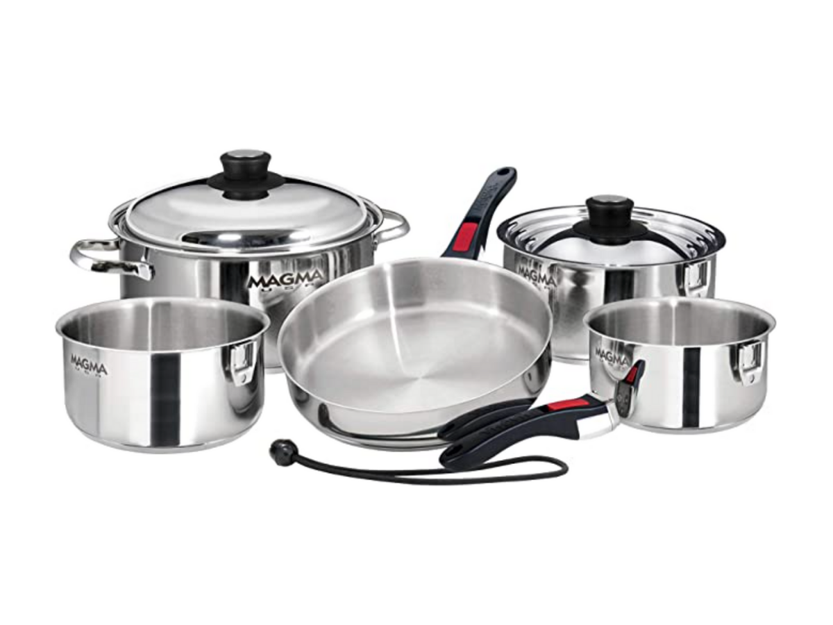 Snag-A-Slip Blog - Cooking on your Boat -The Magma 10 Piece Nesting Stainless Steel Cookware Set